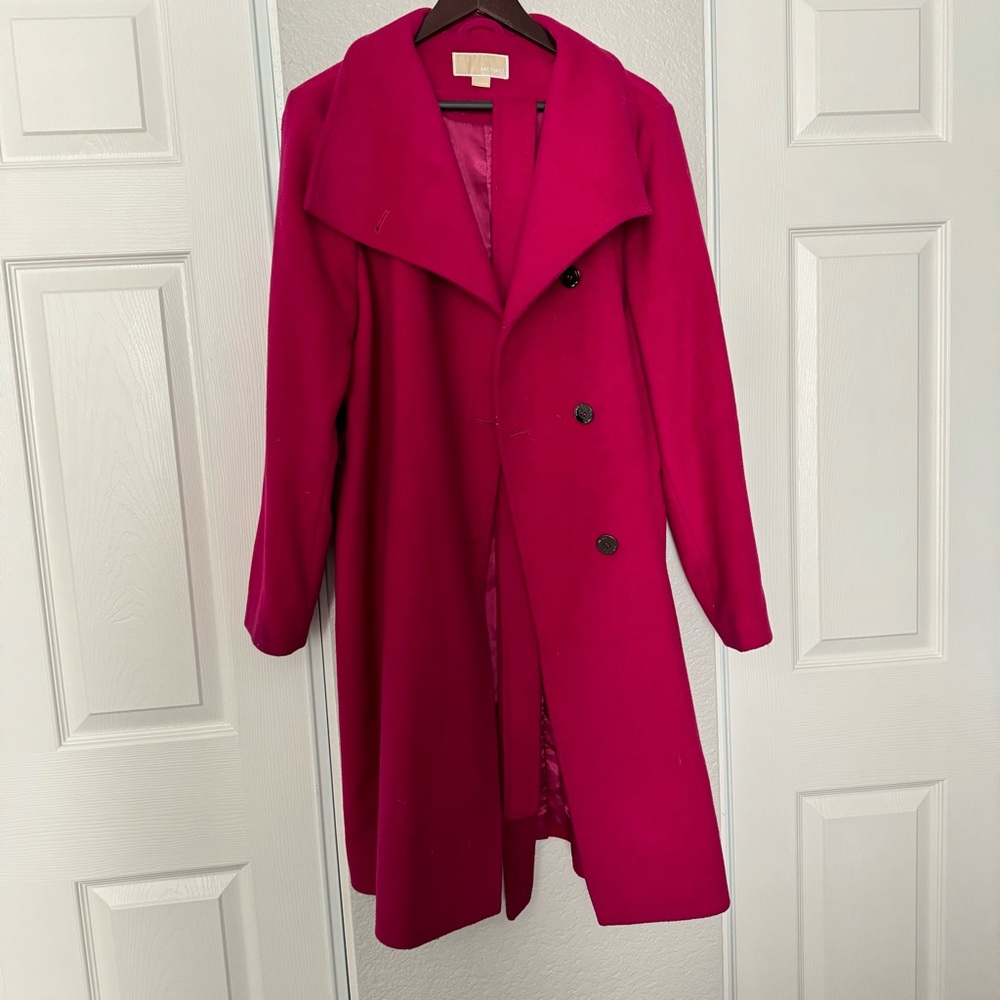 MICHAEL Michael Kors • Coat • Pink • Wool Blend • XL • Fall Winter • Belt - Picture 2 of 14